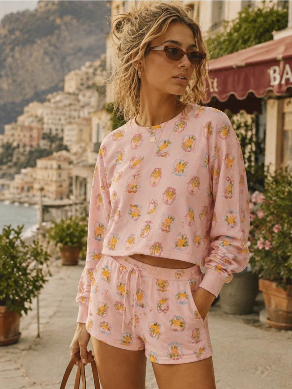 Women's Pink Floral Print Lounge Set ✨